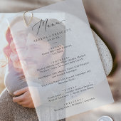 Delikates Black Calligraphy Vellum Wedding Menu Pergament Einladungen