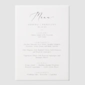 Delikates Black Calligraphy Vellum Wedding Menu Pergament Einladungen (Vorderseite)
