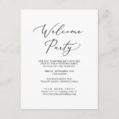 Delikates Black Calligraphy Wedding Welcome Party Begleitkarte (Vorderseite)