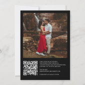 Delikates Black & White QR Code UAWG Wedding Foto Einladung (Rückseite)