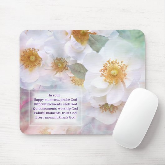 Delikates Blossom mit einer Inspirationsbotschaft Mousepad (Mit Mouse)