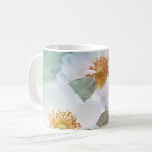 Delikates Blossom mit Zitat Kaffeetasse (Vorderseite Links)