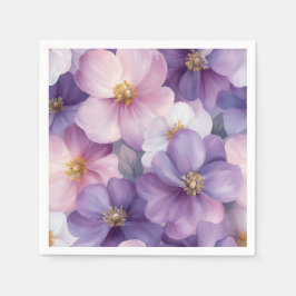 Delikates Blossom Muster in sanfter Wasserfarbe Serviette