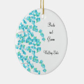 Delikates Blossom Save the Date (aqua) Keramik Ornament (Rechts)