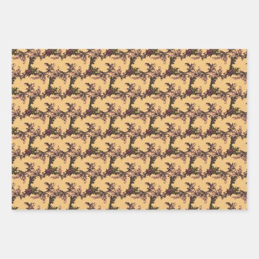 Delikates Blume Muster   Geschenkpapier Set (Vorderseite 2)