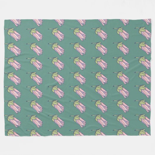 Delikates Blumenarray Fleecedecke (Vorderseite (Horizontal))