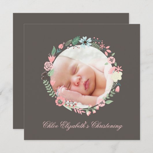 Delikates Blumenkraut Einladung (Vorne/Hinten)