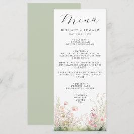 Delikates Blumenmenü Menükarte