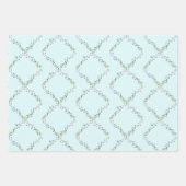 Delikates Blumenmuster zum Personalisieren Geschenkpapier Set (Vorderseite 3)