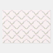 Delikates Blumenmuster zum Personalisieren Geschenkpapier Set (Vorderseite)