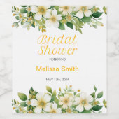 Delikates Blumenweinetikett für Brautparty Weinetikett (Einzelnes Label)