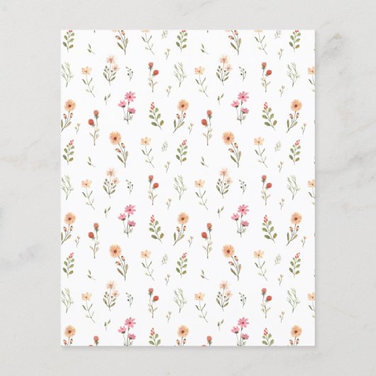 Delikates Boho Wildblume Budget Brautparty (Rückseite)