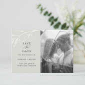 Delikates botanisches Foto Save the Date Ankündigung (Stehend Vorderseite)