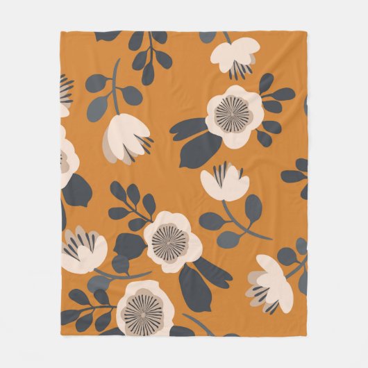 Delikates botanisches Vintages Blumenmuster Fleecedecke (Vorderseite)