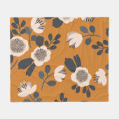 Delikates botanisches Vintages Blumenmuster Fleecedecke (Vorderseite (Horizontal))