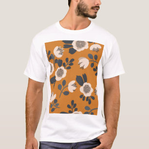 Delikates botanisches Vintages Blumenmuster T-Shirt