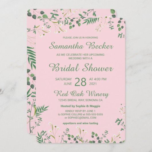 Delikates Brautparty Einladung (Vorne/Hinten)