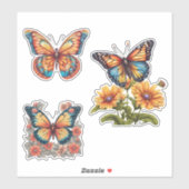 Delikates Butterfly Set Wasserdicht Aufkleber (Blatt)