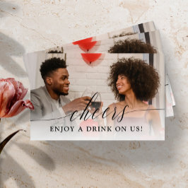 Delikates Calligrafy Foto Wedding Drink Ticket