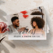 Delikates Calligrafy Foto Wedding Drink Ticket