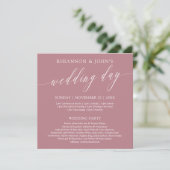 Delikates Calligraphy Pink Wedding Day Programm (Stehend Vorderseite)