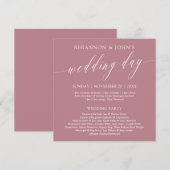 Delikates Calligraphy Pink Wedding Day Programm (Vorne/Hinten)