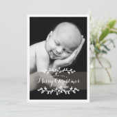 Delikates Chic Foto Frohe Weihnachten (Stehend Vorderseite)