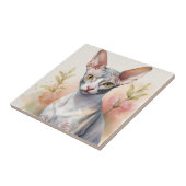 Delikates Cornish Rex Portrait Fliese (Seite)