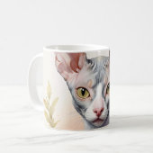 Delikates Cornish Rex Portrait Kaffeetasse (Vorderseite Links)