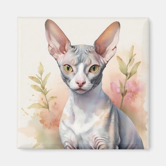 Delikates Cornish Rex Portrait Magnet (Vorne)