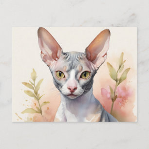 Delikates Cornish Rex Portrait Postkarte