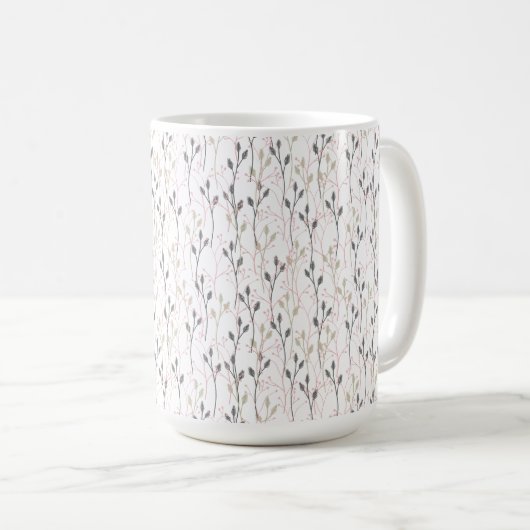 Delikates Design der Wildblume in weichen Pastelle Kaffeetasse (VorderseiteRechts)