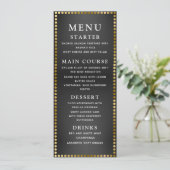 Delikates Dinner-Menü für Hochzeiten und Hochzeite Menükarte (Stehend Vorderseite)