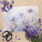 Delikates, elegantes Lila Anemone Blumendekoupage Seidenpapier