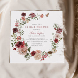 Delikates Fall Blumenkraut Brautparty Einladung