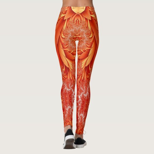 Delikates Feather Fraktal Design - rot Leggings (Rückseite)