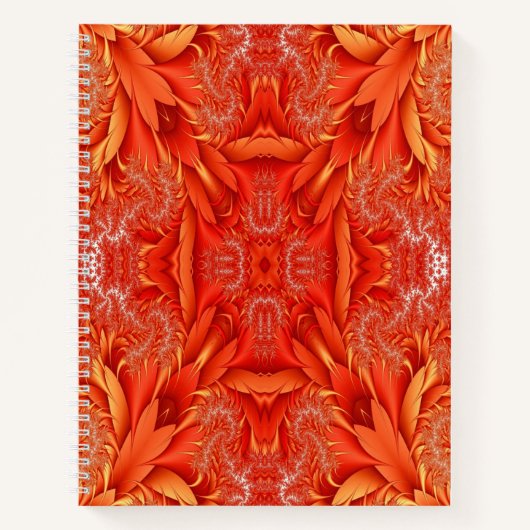 Delikates Feather Fraktal Design - rot Notizblock (Vorderseite)