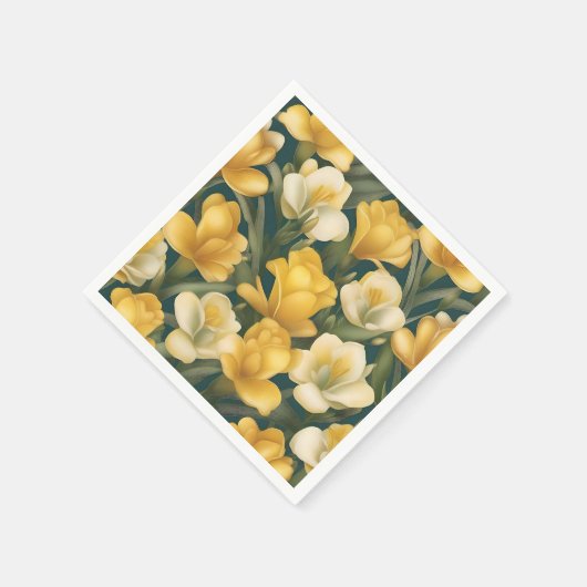Delikates Floral Freesia Muster Serviette (Ecke)