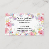 Delikates floral Soft Multicolor Script Business Visitenkarte (Rückseite)