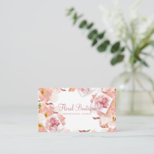 Delikates florales Berufliches Floristengeschäft Visitenkarte (Stehend Vorderseite)