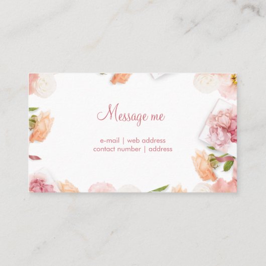 Delikates florales Berufliches Floristengeschäft Visitenkarte (Rückseite)