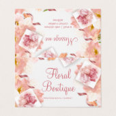 Delikates florales Berufliches Floristengeschäft Visitenkarten (Außenseite Aufgefaltet)