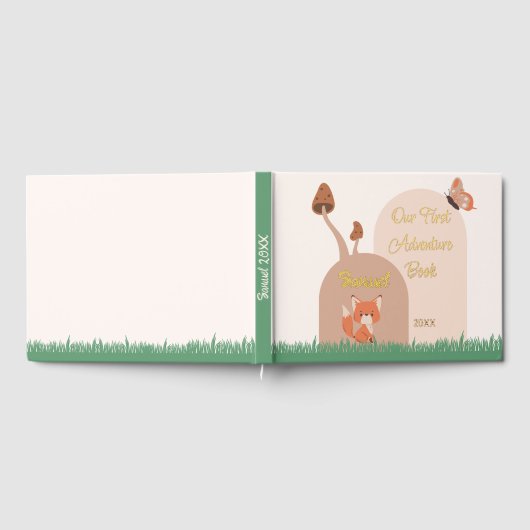Delikates Forest Themed Fox Erstes Memory-Buch Gästebuch (Voll)