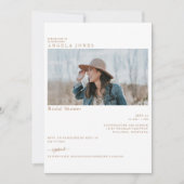 Delikates Foto-Brautparty mit weißem Goldtext Einladung (Vorderseite)