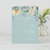 Delikates Gelbpfirsiche Brautparty Einladung (Stehend Vorderseite)