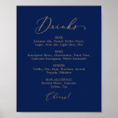Delikates Getränk-Menü aus Gold und Navy Poster (Vorne)