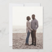 Delikates Gold Calligraphy Foto Back Wedding Einladung (Rückseite)