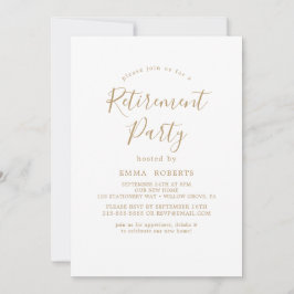 Delikates Gold Calligraphy Retirement Party Einladung