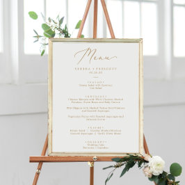 Delikates Gold Calligraphy Wedding Dinner Menu Poster