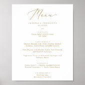 Delikates Gold Calligraphy Wedding Dinner Menu Poster (Vorne)